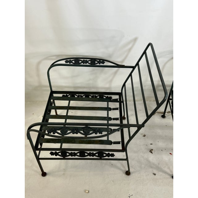 Vintage Woodard Style CastIron Lounge Chair’s - a Pair For Sale - Image 10 of 13