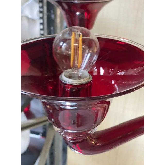 Translucent Red Murano Glass Chandelier from Simoeng, 1990s For Sale - Image 6 of 8