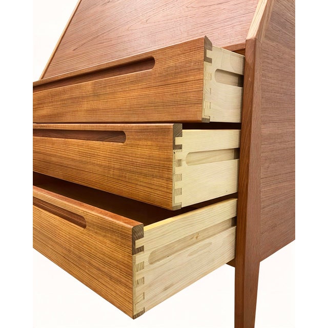 Brown Model No. 63 Teak Wood Secretary by Kai Kristiansen for Tørring Møbelfabrik and HJN Møbler, Denmark, 1960s For Sale - Image 8 of 18