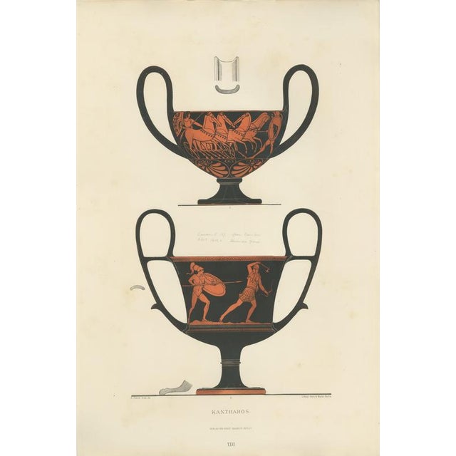 Albert Genick, Greek Kantharos with Chariot & Warriors, 1883, Lithograph For Sale - Image 9 of 9