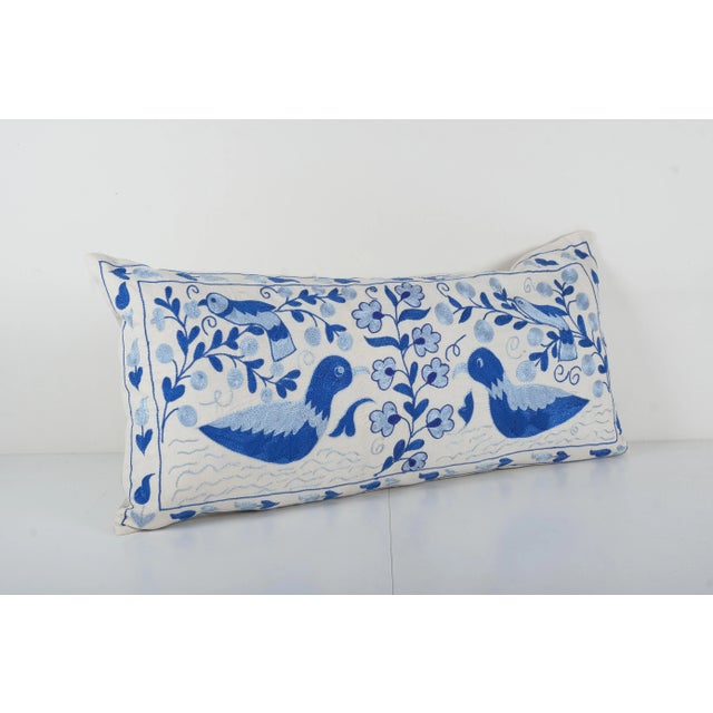 Mid-Century Modern Tashkent Suzani Animal Bedding Pillow Case Made From a 19th Century Suzani For Sale - Image 3 of 4