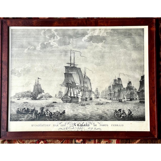 Nautical Ships Evacuation Italy Napoleon War 1796 Print, Framed For Sale - Image 13 of 13