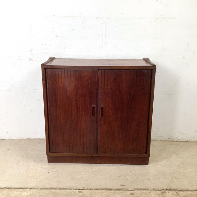 1960s Walnut MCM Secretary Bookcase, Drop-Front Desk, Modular For Sale - Image 10 of 12