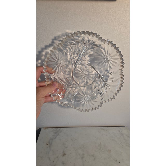 Vintage Imperial Glass Cosmos-Pattern Crystal Covered Butter Dish For Sale - Image 16 of 16