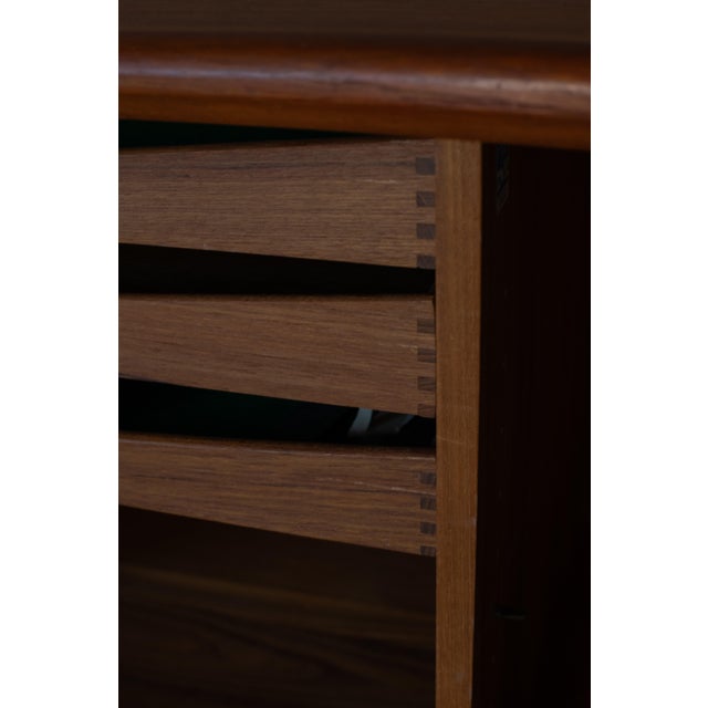 Rare 1960s Bernhard Pedersen & Son Teak Credenza With Tambour Doors For Sale In Palm Springs - Image 6 of 10