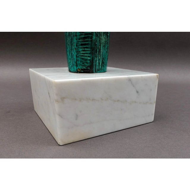 Metal Mid 20th Century Diego Ortega Modernist Cubist Style Mother Child Bronze Sculpture For Sale - Image 7 of 9