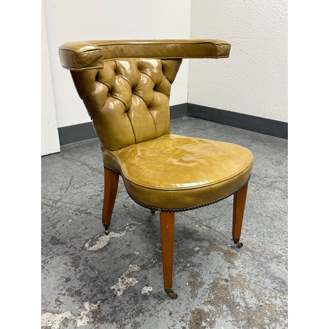 Traditional Edward Wormley for Dunbar Mid-Century Cock Fighting Tufted Lounge Chair For Sale - Image 3 of 12