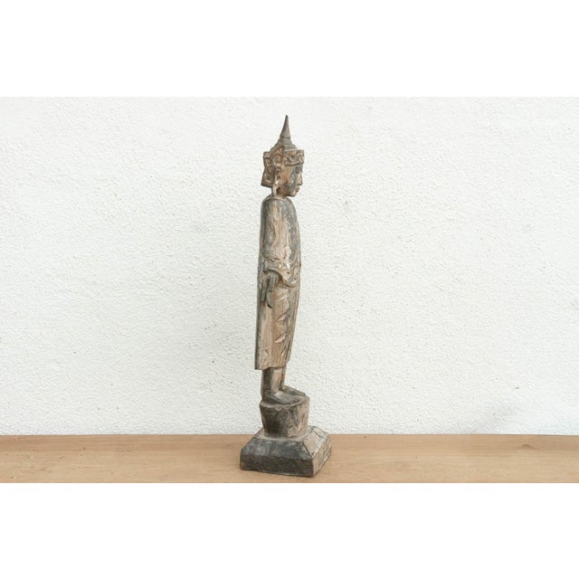 29" Tall Burmese Royal Spirit Carved Figure For Sale In Los Angeles - Image 6 of 12