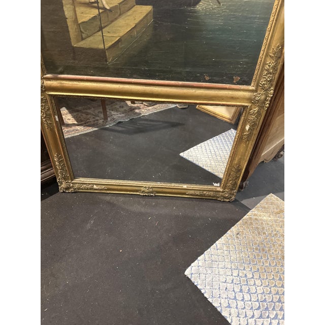 Gold Trumeau Mirror with Romantic Painting For Sale - Image 8 of 9