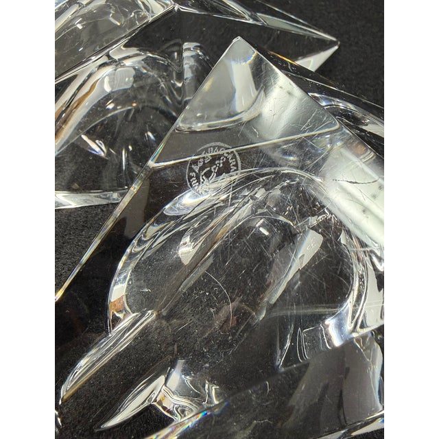 1950s Pair Baccarat Diamond Crystal Ashtrays For Sale In Houston - Image 6 of 8