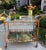 Labarge Vintage Mid-Century Faux Bamboo Bar Cart | Hollywood Regency Gilt Metal & Glass Serving Trolley | Maison Baguès Style For Sale - Image 4 of 10