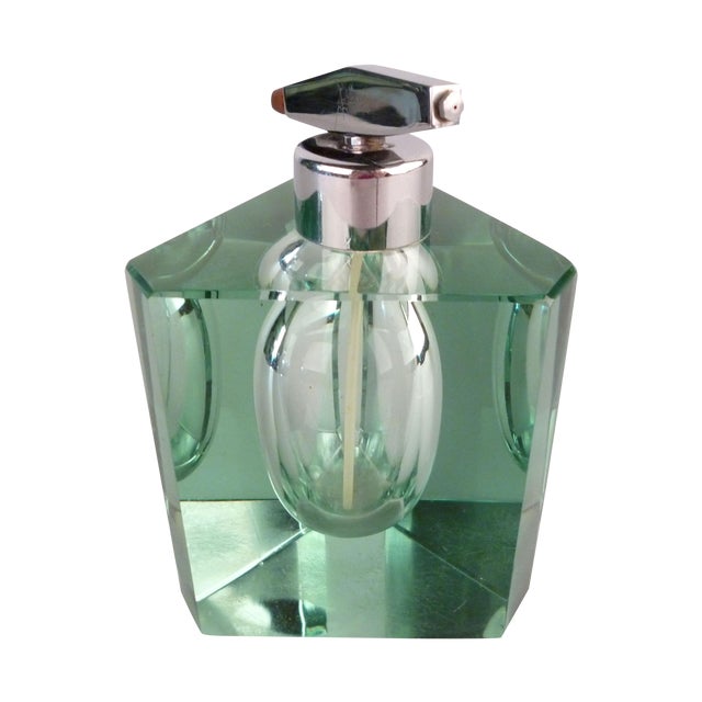 Green Tinted Crystal Perfume Bottle Chairish