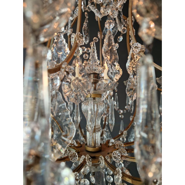 Antique Elegant French-Italian Crystal Chandelier Louis XVI Style Restored For Sale - Image 11 of 15