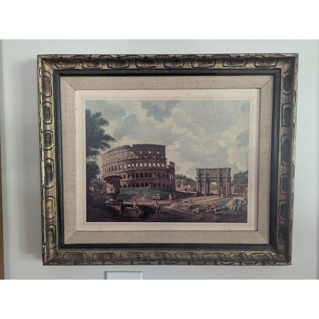Vintage Framed Italian Neoclassical Architectural Art Framed -a Pair For Sale - Image 11 of 17