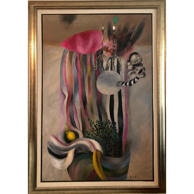 Shabbat Evening Large Israeli masterpiece painting. Hand signed lower right Provenance: Sara Kishon Gallery Naftali Bezem...