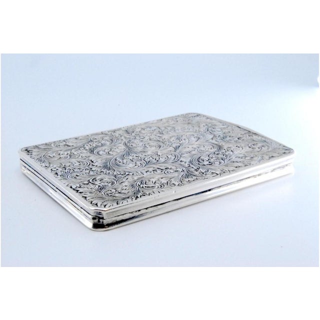 Silver Cardboard Box with Engraved Designs For Sale - Image 10 of 11