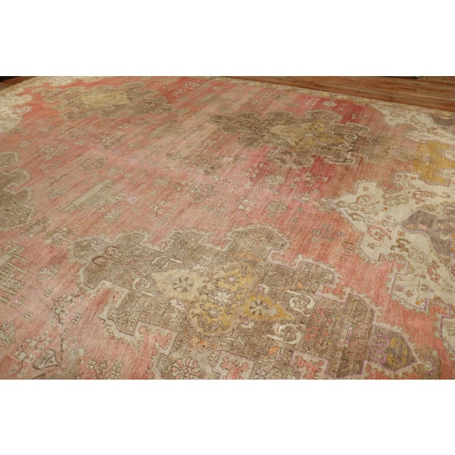 Early 20th Century Zabihi Collection Large Scale Pink Turkish Kars Oversize Rug For Sale - Image 5 of 12
