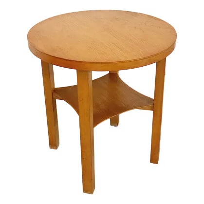 Vintage Side Table in Light Wood, 1960s For Sale