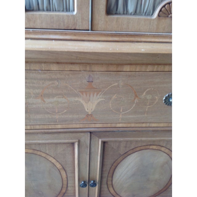 Mid 18th Century Cabinet With Curved Glass Doors and Drop Down Butler's Desk For Sale - Image 9 of 12