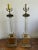 Mid-Century Modern Mid Century Glass Column and Brass Table Lamps - Pair - Hollywood Regency For Sale - Image 3 of 7