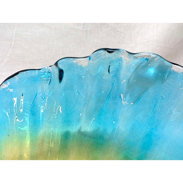Mid 20th Century Vintage Murano Ombre Art Glass Centerpiece Bowl For Sale - Image 5 of 6