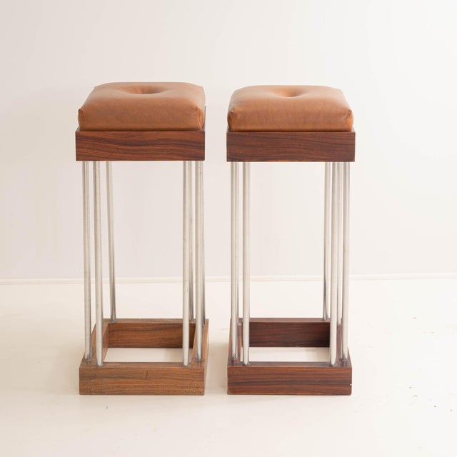 1970s Italian Bar Unit with Stools, 1970s, Set of 3 For Sale - Image 5 of 13