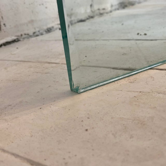 Brass 1970s Art Deco Style Glass Divider Sandblasted Glass With Brass Hardware For Sale - Image 8 of 9