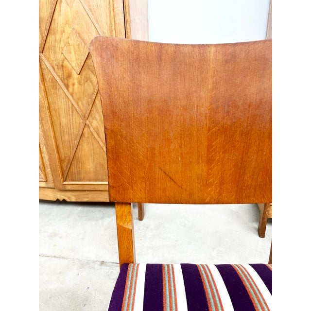 Striped Fabric Chairs, 1950s, Set of 6 For Sale - Image 10 of 16