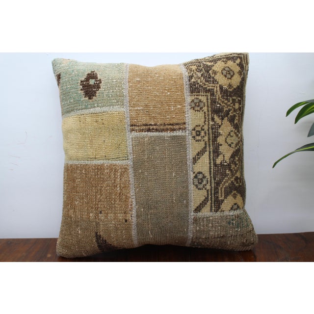 This Turkish pillow cover is made from the highest quality Turkish Vintage Rug in 100% wool on the front. The back is...