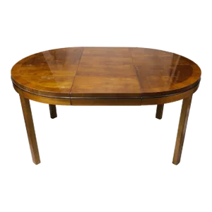Vintage Inlaid Walnut Extension Dining Table,