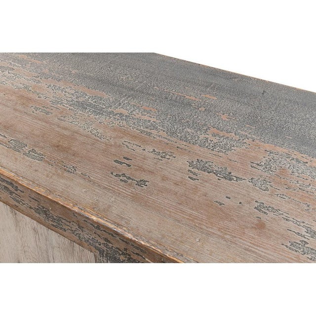 Transitional Reclaimed Pine Sideboard, 90" - Soft Grey Two-Tone For Sale In Raleigh - Image 6 of 10