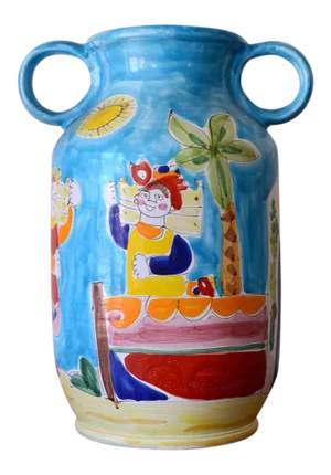 Mid Century Italian La Musa Handled Ceramic Vessel