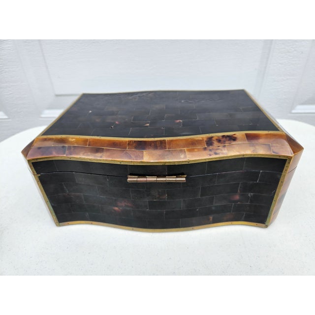 Wood Maitland Smith Black and Brown Trinket Box For Sale - Image 7 of 17