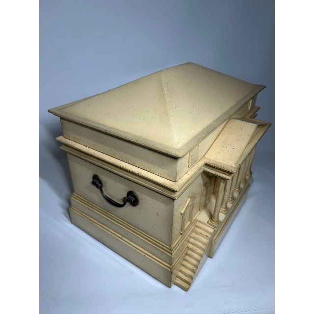Late 20th Century Storage Box, Architectural Models Palladian Style Decorative Jewelry Casket With Removable Roof and Secret Drawer - 1 Piece For Sale - Image 4 of 10