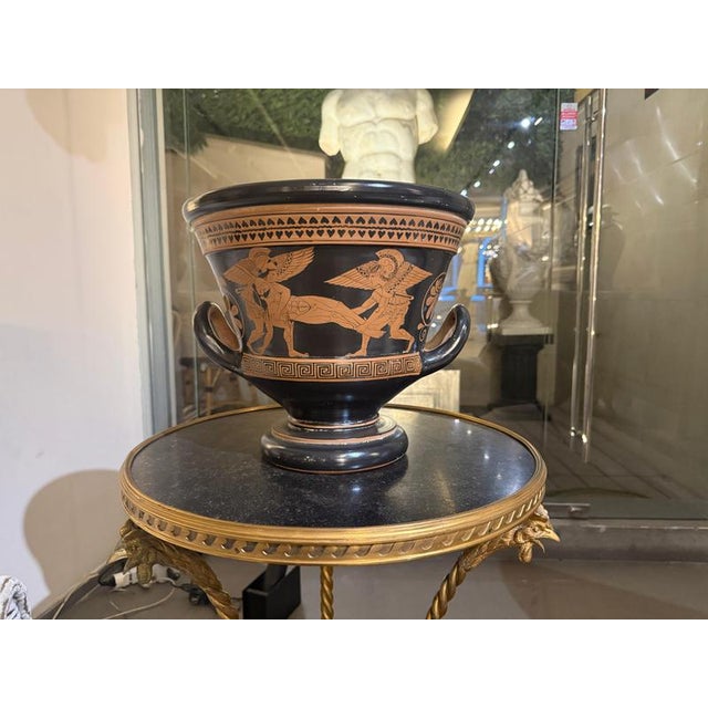 19th Century Italian Grand Tour Red-Figure Chalice Krater in Attic Style, 1880, Set of 2 For Sale - Image 4 of 14