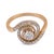 Traditional 1910s Edwardian Diamond Two Tone 18k Gold Swirl Ring, Size 5 For Sale - Image 3 of 6