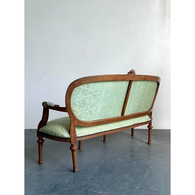 Vintage Boho Carved Canape Sofa For Sale In West Palm - Image 6 of 12