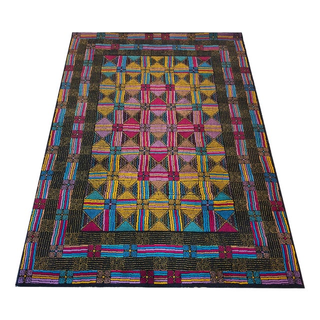 Italian Geometric Woolen Rug by Missoni for T&J Vestor, 1980s For Sale