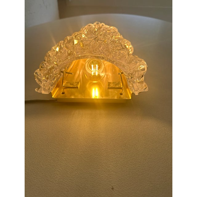 A Pair Barovier Style Art Deco Rostrato Clear Italian Murano Glass Wall Sconces For Sale - Image 9 of 16