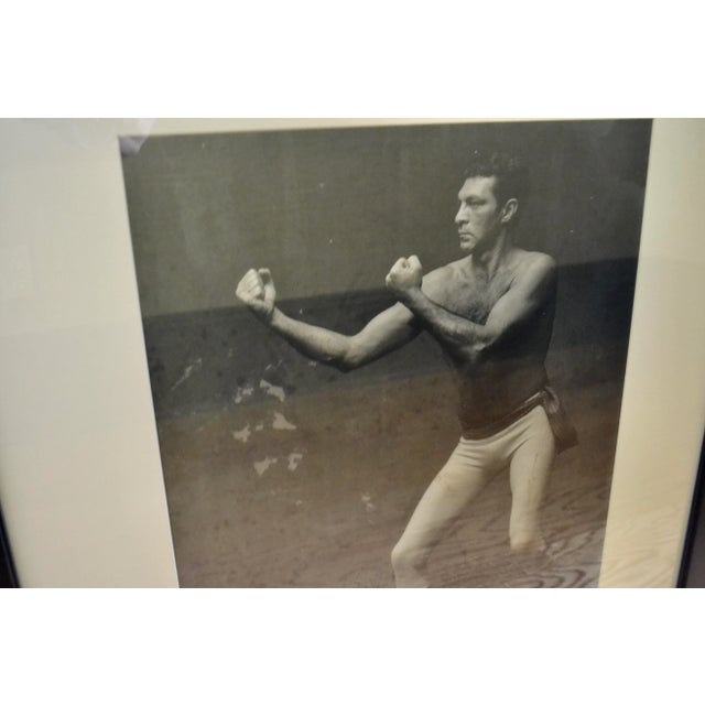 Early 20th Century Early 20th Century Pair Large English Photographs of Boxing Father and Son, Framed For Sale - Image 5 of 5