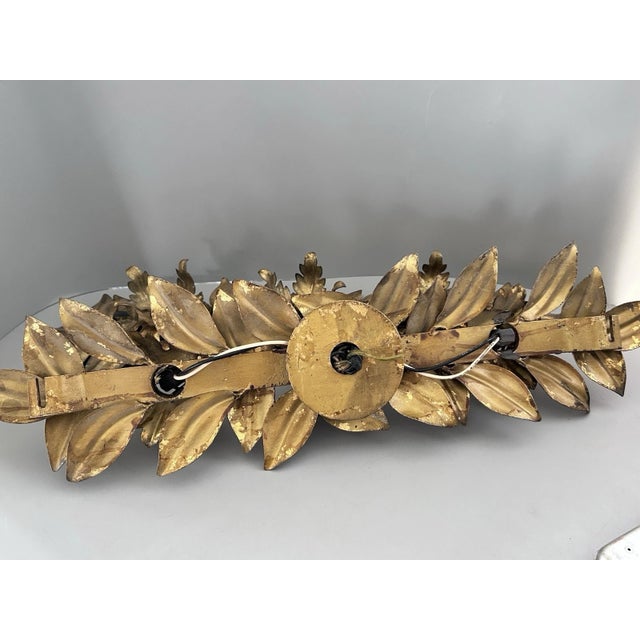 1960's Hollywood Regency Gilt Gold Floral Wall Sconces by Hans Kogl a - Pair For Sale - Image 10 of 17