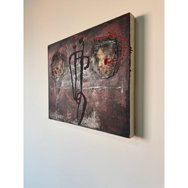 Abstract 1980’s Vintage Expressionist Abstract Acrylic on Canvas Painting – Unframed For Sale - Image 3 of 9