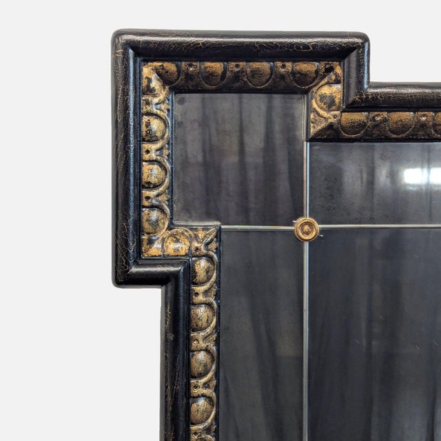 The Turret Mirror has a sturdy frame built from 20 pieces of wood molding that have been tightly secured, hand-carved, and...
