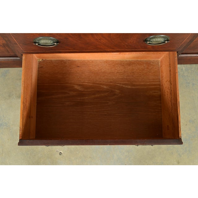 Brown Kittinger Furniture Georgian Flame Mahogany Breakfront Bookcase Cabinet, Circa 1960s For Sale - Image 8 of 14