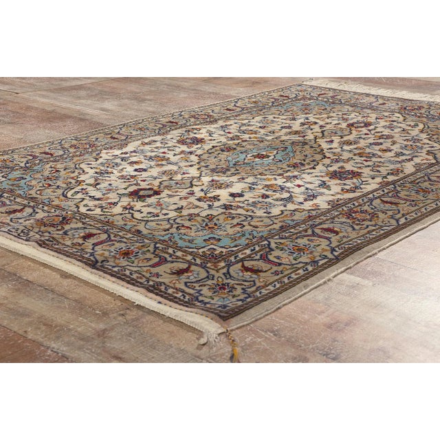 Textile Vintage Persian Shadsar Kashan Rug - 03'11 X 05'09 For Sale - Image 7 of 9