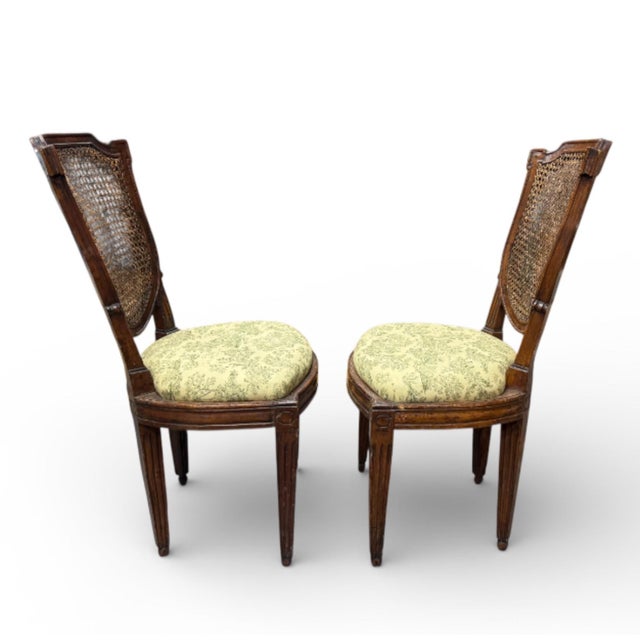 A Pair of Antique French Cane-Back Side Chairs For Sale In New York - Image 6 of 6