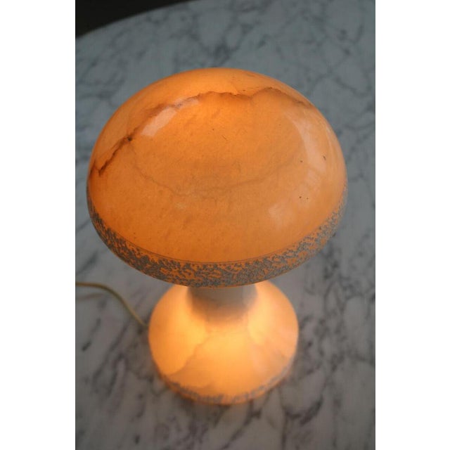 Stone Mid-Century Alabaster Mushroom Table Lamp, Italy, 1960s For Sale - Image 7 of 11