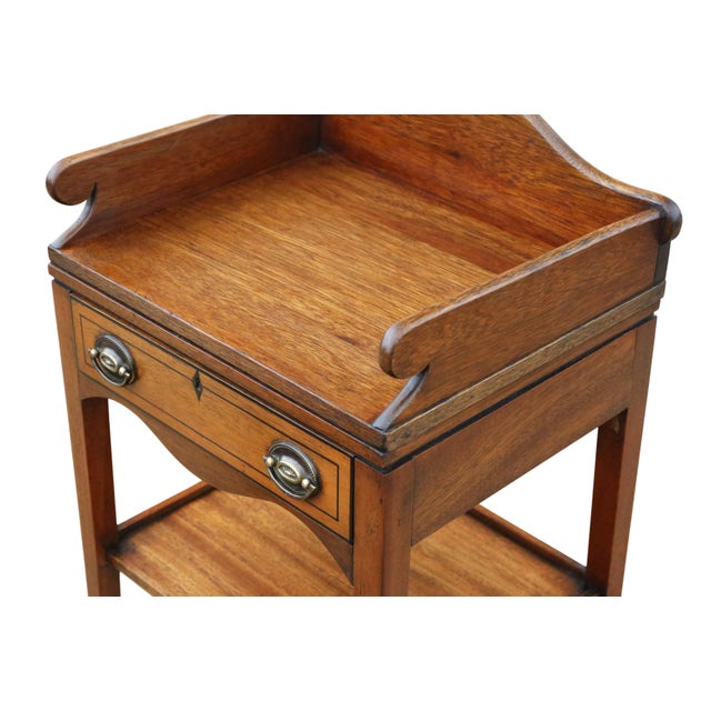 intage Mahogany Georgian Revival Bedside Tables, 1950s, Set of 2 For Sale - Image 6 of 9