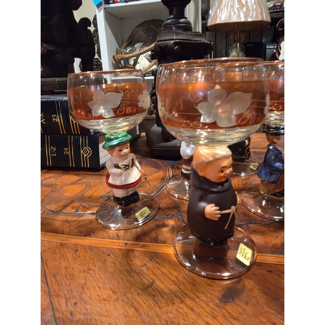 Vintage German Figural Glasses - Set of 6 For Sale - Image 12 of 13