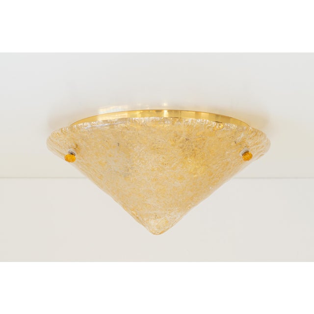 Murano Glass Flush Mount with Brass Base from Sylcom Lighting, Venice, Italy, 1990s For Sale - Image 14 of 14